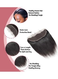 13x4 HD Lace Frontal For Black Women Kinky Curly Straight Human Hair