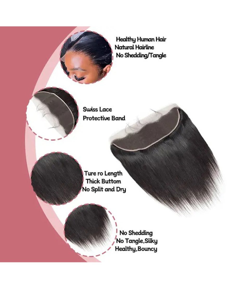13x4 HD Lace Frontal For Black Women Kinky Curly Straight Human Hair