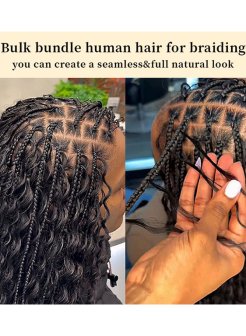 Color 427 Deep Wave Bulk Hair Knotless Boho Braids Human Hair Mix Color