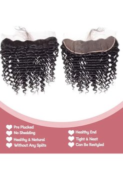 Brazilian Virgin 13x4 HD Lace Frontal Transparent Deep Wave
