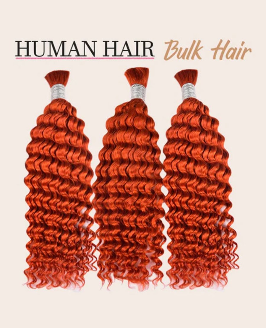 Color 350# Deep Wave Bulk Hair For Boho Styles Braiding