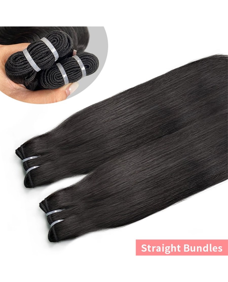 12A straight virgin 100% Unprocessed cuticle aligned human hair bundles