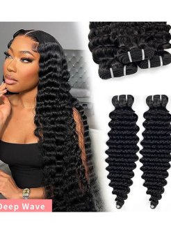 12A deep wave virgin 100% human hair bundles