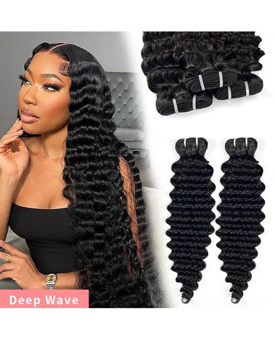12A deep wave virgin 100% human hair bundles