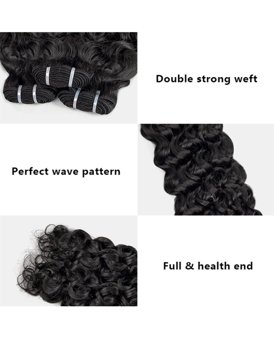 12A water wave virgin 100% human hair bundles
