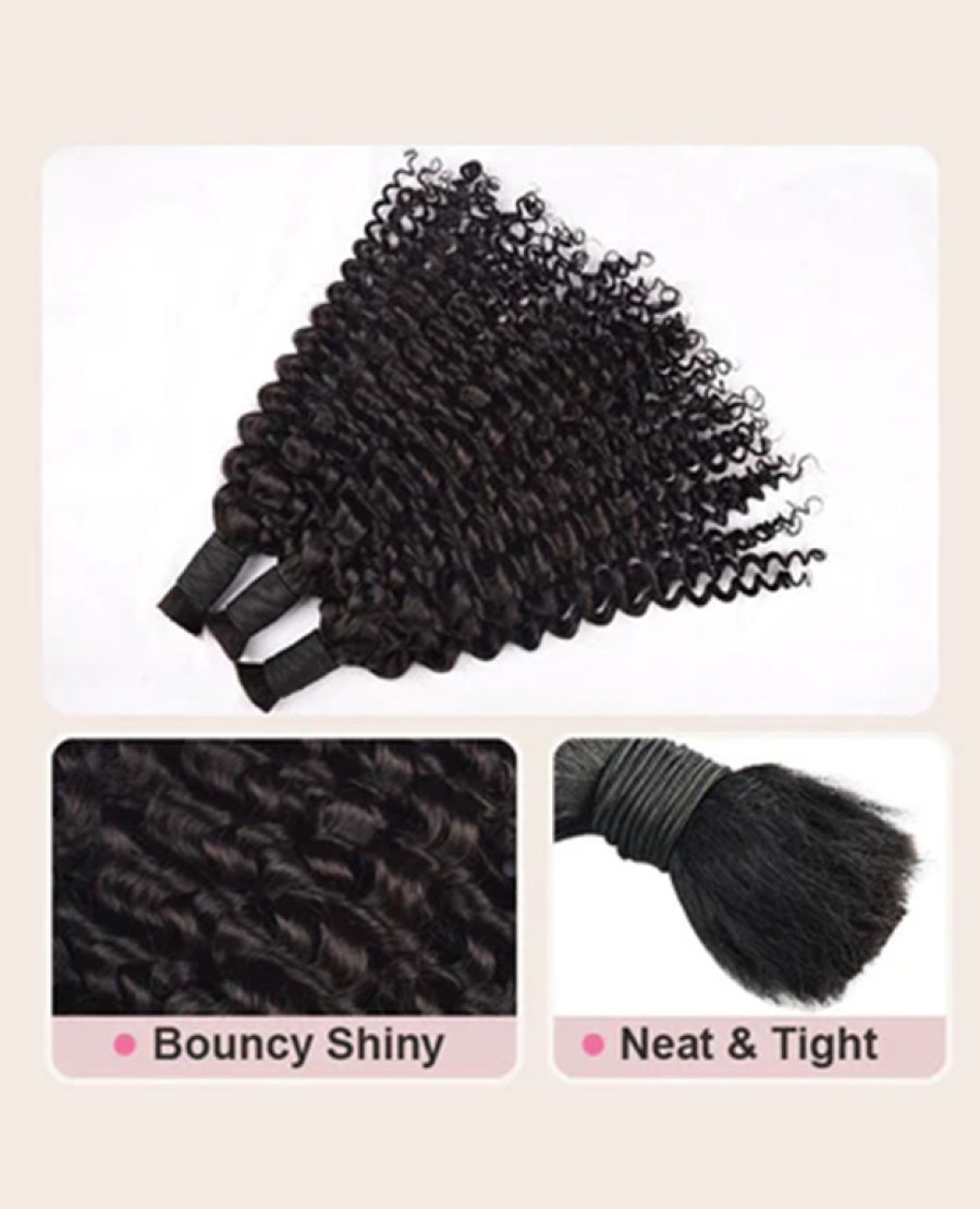 12A Mink Deep Curly Boho Braids Human Hair Bulk