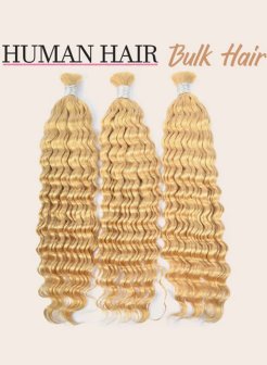 613 Blonde Deep Wave Bulk Hair For Boho Styles Braiding