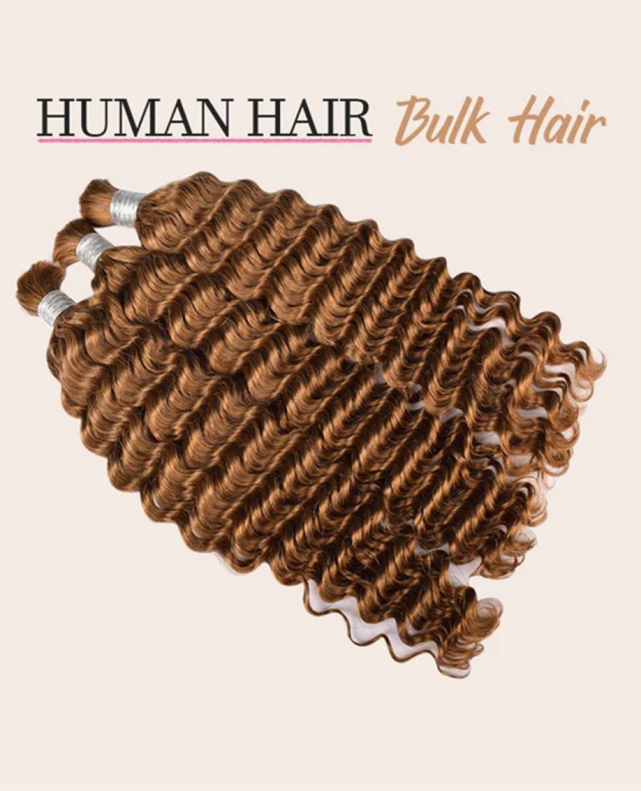 Boho Braids Deep Wave Human Hair Bulk Color 30#