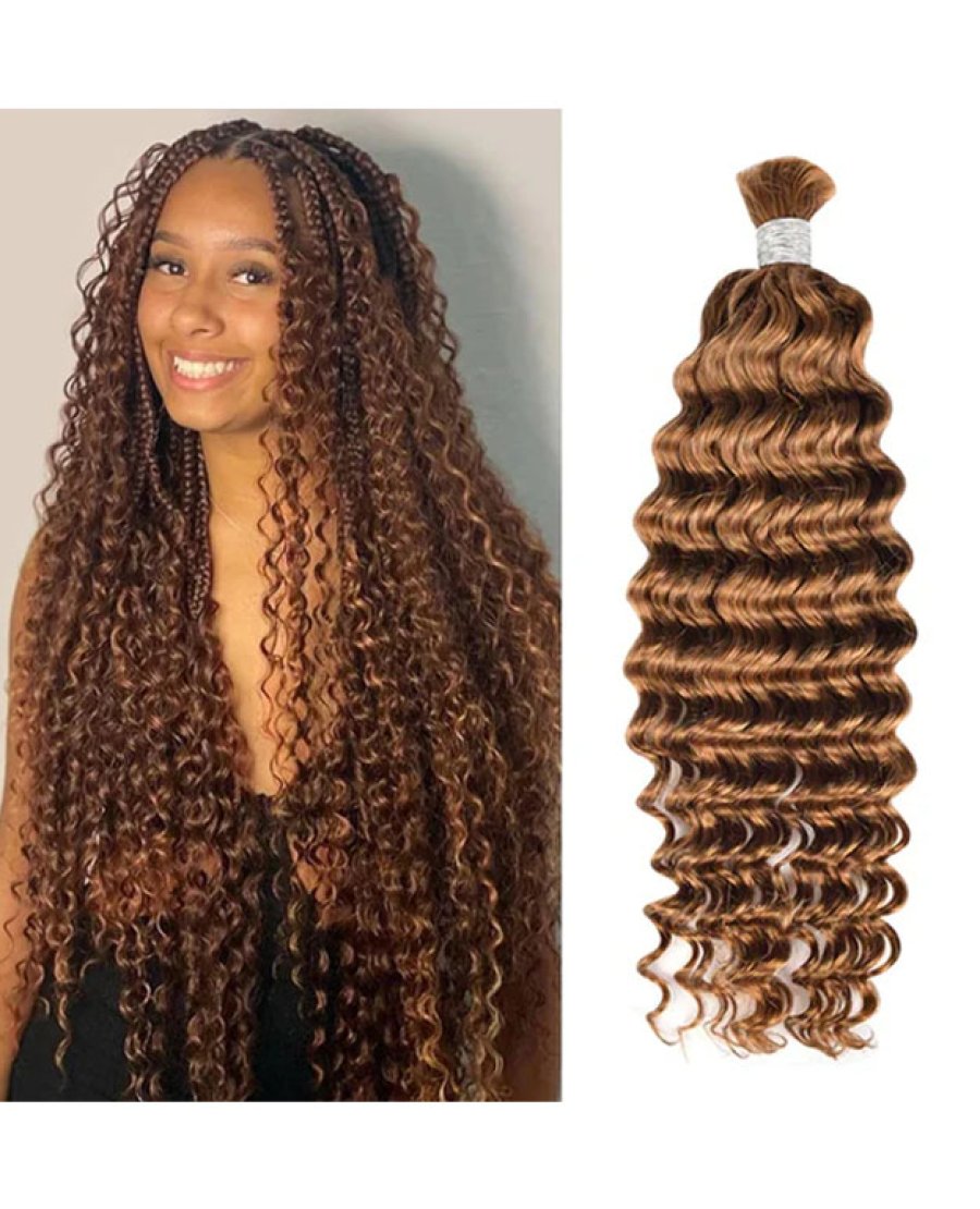 Boho Braids Deep Wave Human Hair Bulk Color 30#