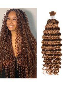 Boho Braids Deep Wave Human Hair Bulk Color 30#