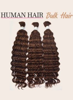 Color 4# Deep Wave Bulk Hair For Boho Styles Braiding