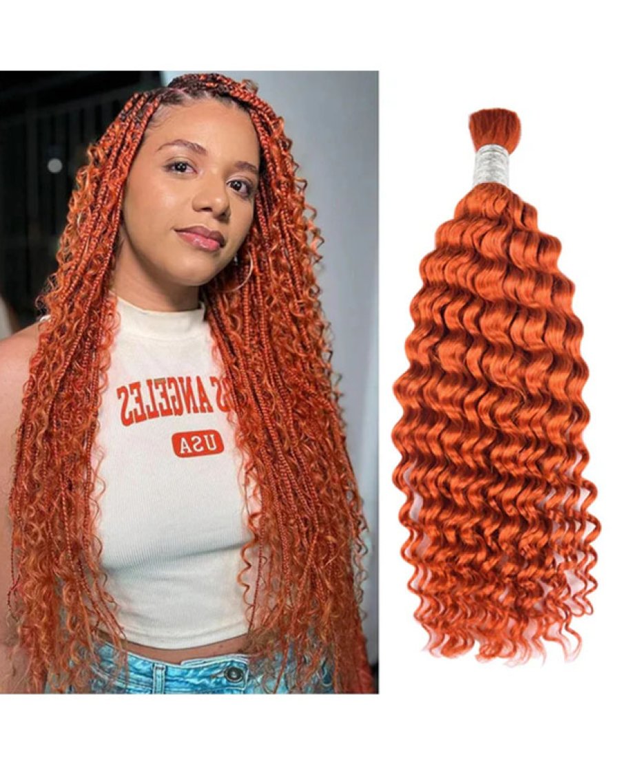 Color 350# Deep Wave Bulk Hair For Boho Styles Braiding