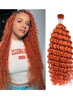 Color 350# Deep Wave Bulk Hair For Boho Styles Braiding