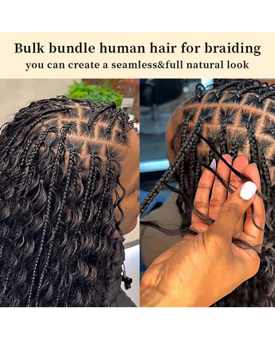 Red Hair Deep Wave Bulk Hair For Boho Styles Braiding