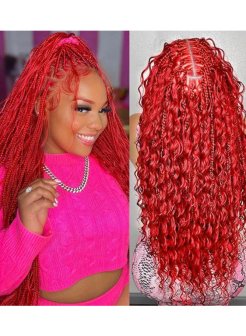 Red Hair Deep Wave Bulk Hair For Boho Styles Braiding