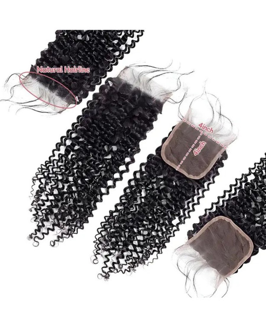 4x4 Water Wave Lace Closure Human Hair