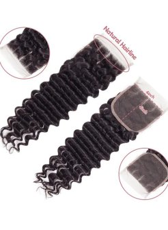 Brazilian Virgin Hair 4x4 HD Lace Closure Transparent Deep Wave
