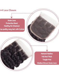 Brazilian Virgin Hair 4x4 HD Lace Closure Transparent Deep Wave