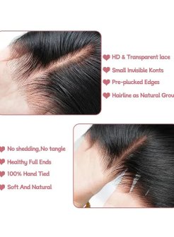 5x5 Lace Human Hair Closure Virgin Hair Water Wave