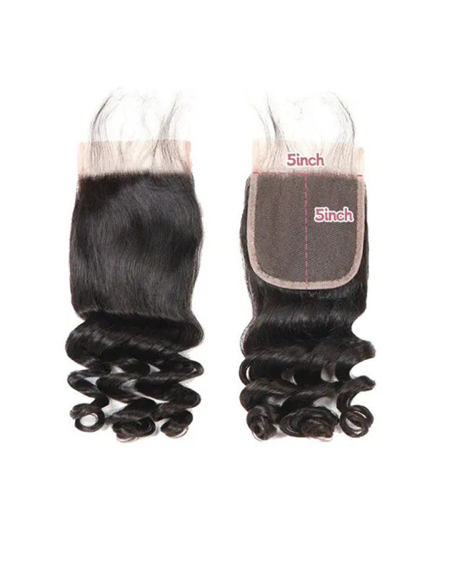 Brazilian Virgin Hair 5x5 HD Lace Closure Transparent  Loose Wave Human Hair