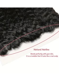 13x4 Lace Frontal Human Hair Bleached Knots Kinky Straight