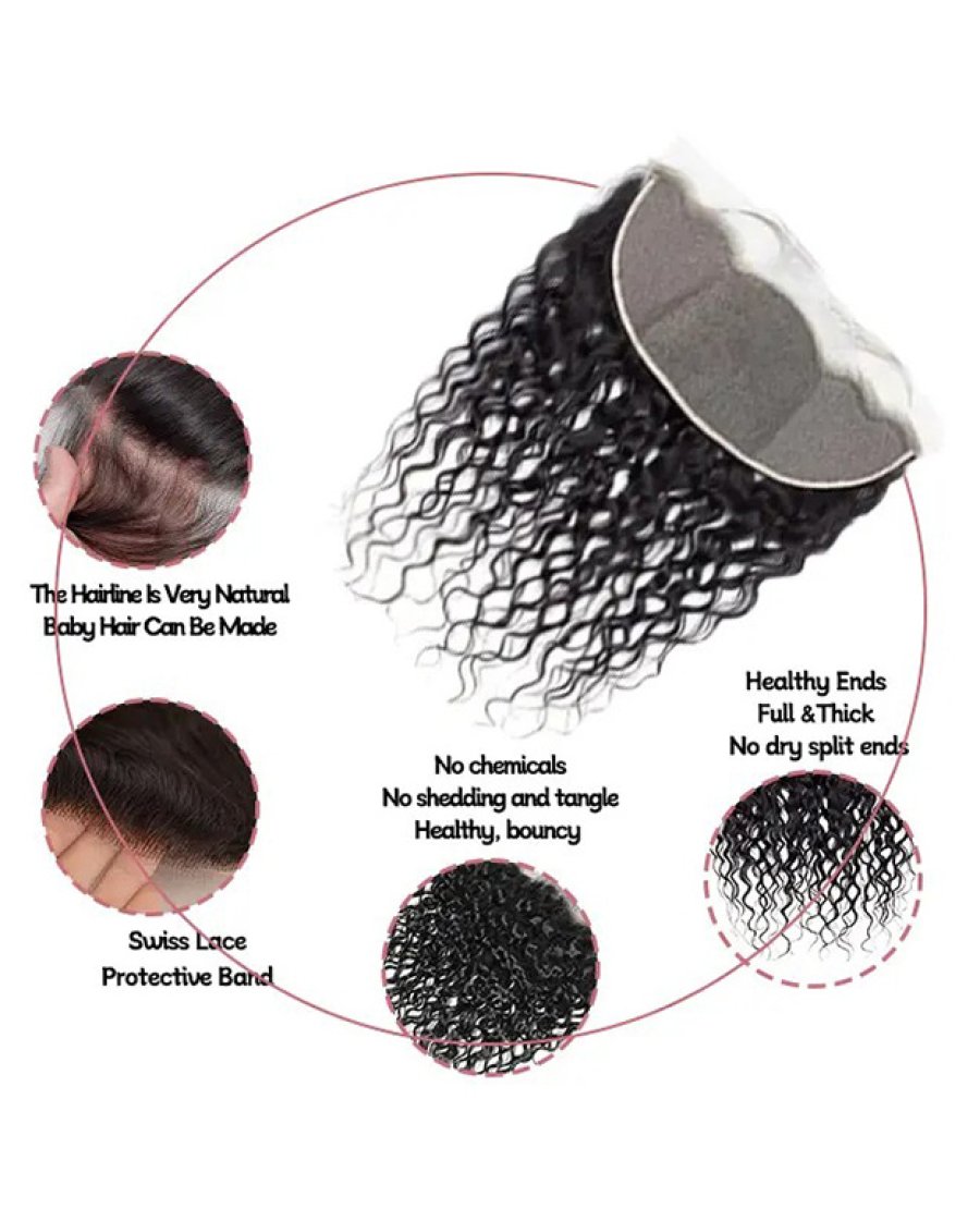 Transparent Lace 13x6 Frontal Virgin Human Hair Water Wave