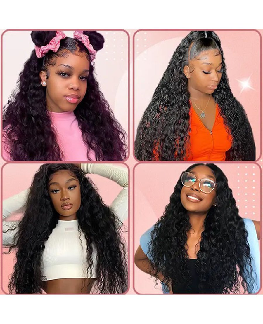 Transparent Lace 13x6 Frontal Virgin Human Hair Water Wave