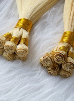 18inch Luxury European Hair Hand Tied Wefts Cuticle Intact