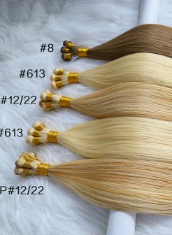 18inch Luxury European Hair Hand Tied Wefts Cuticle Intact