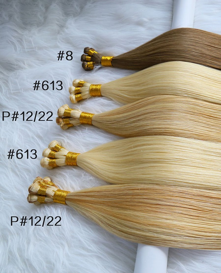 18inch Luxury European Hair Hand Tied Wefts Cuticle Intact