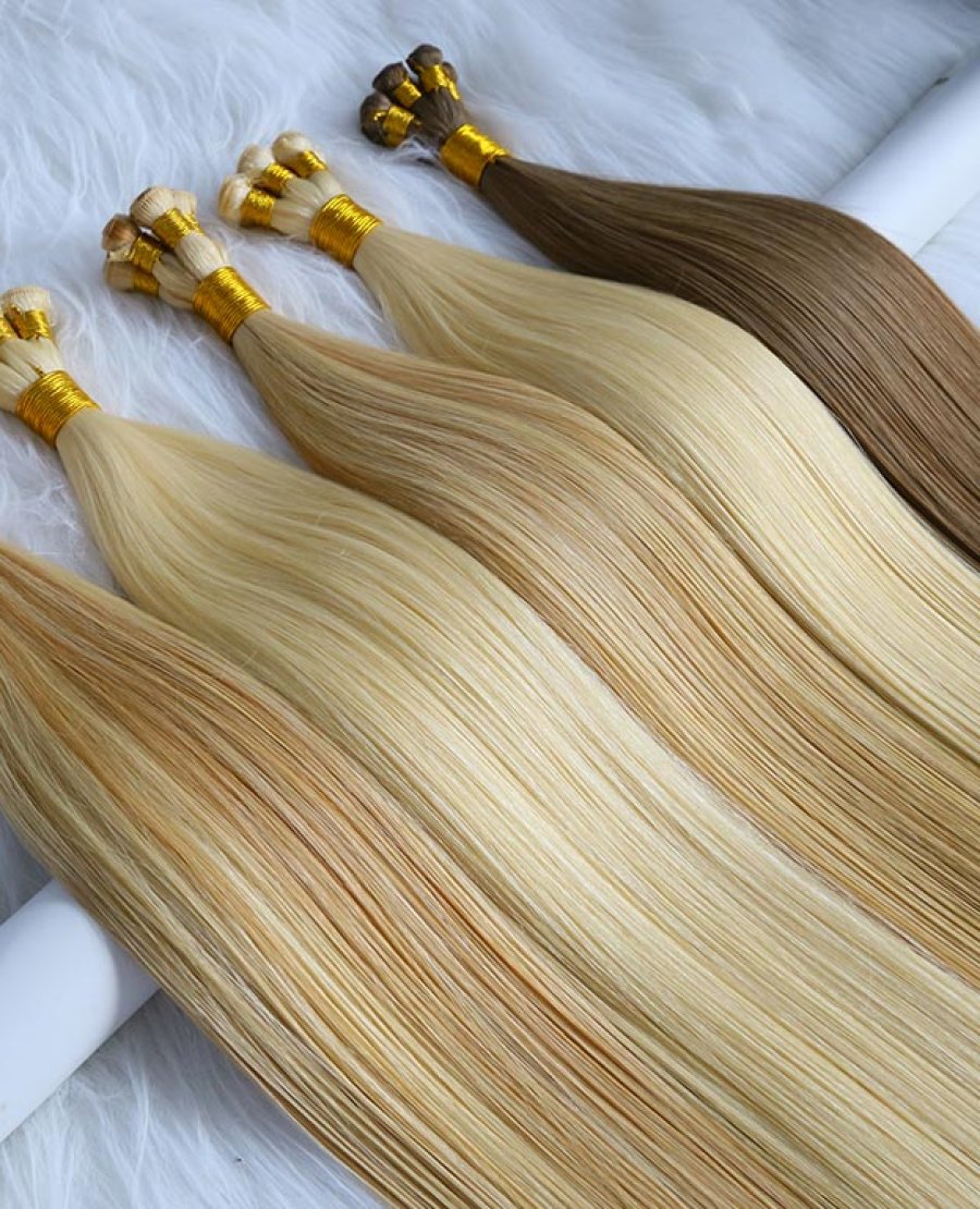18inch Luxury European Hair Hand Tied Wefts Cuticle Intact