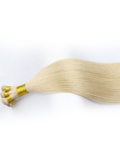 18inch Russian Natural Brown Hand Tied Weft Hair Extension Can Be Customized