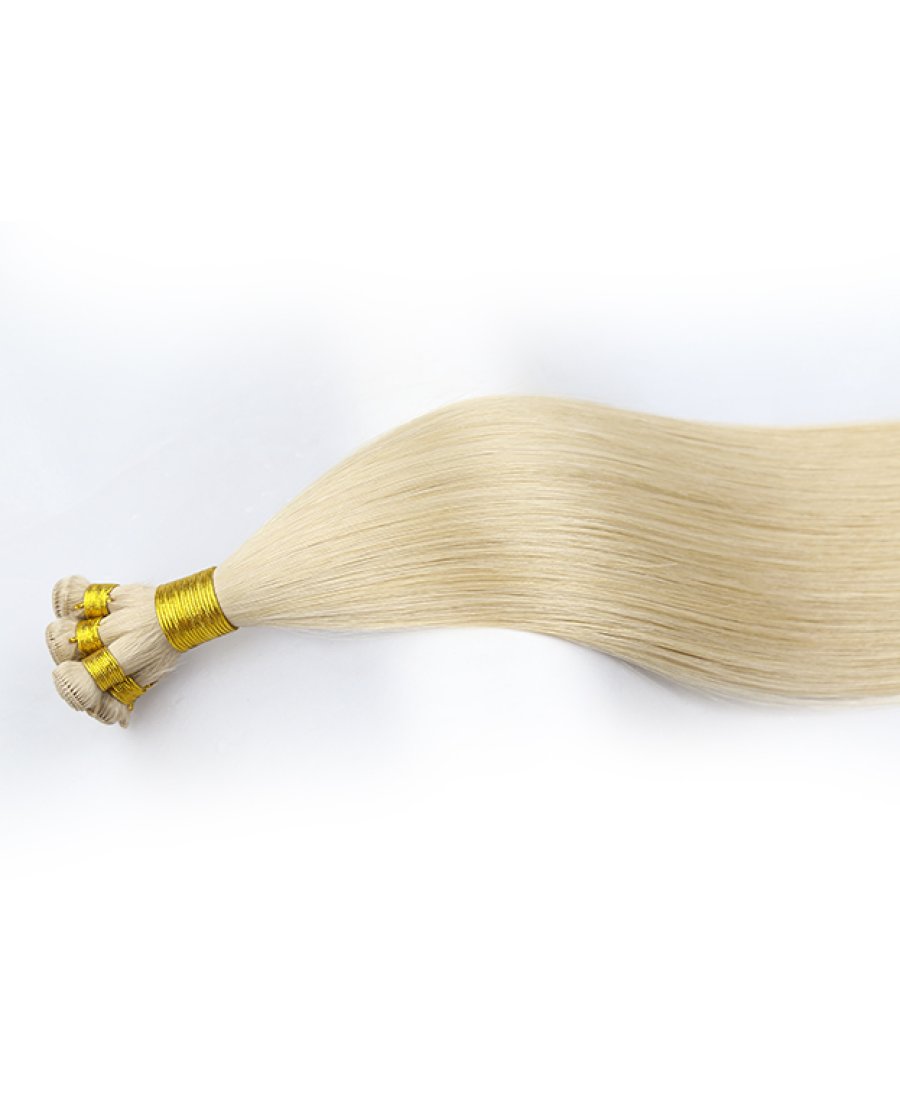 18inch Russian Natural Brown Hand Tied Weft Hair Extension Can Be Customized