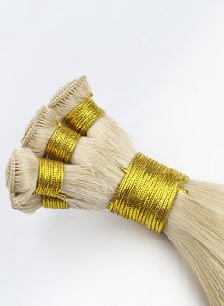 18inch Russian Natural Brown Hand Tied Weft Hair Extension Can Be Customized