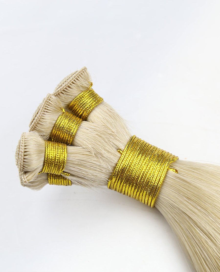 18inch Russian Natural Brown Hand Tied Weft Hair Extension Can Be Customized