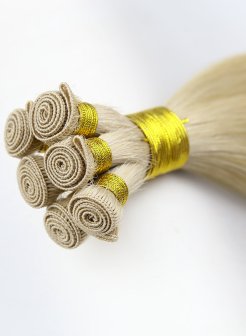 18inch Russian Natural Brown Hand Tied Weft Hair Extension Can Be Customized