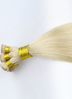 18inch Russian Natural Brown Hand Tied Weft Hair Extension Can Be Customized