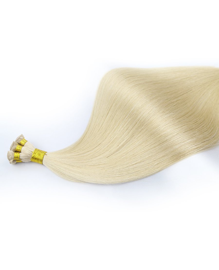 18inch Russian Natural Brown Hand Tied Weft Hair Extension Can Be Customized