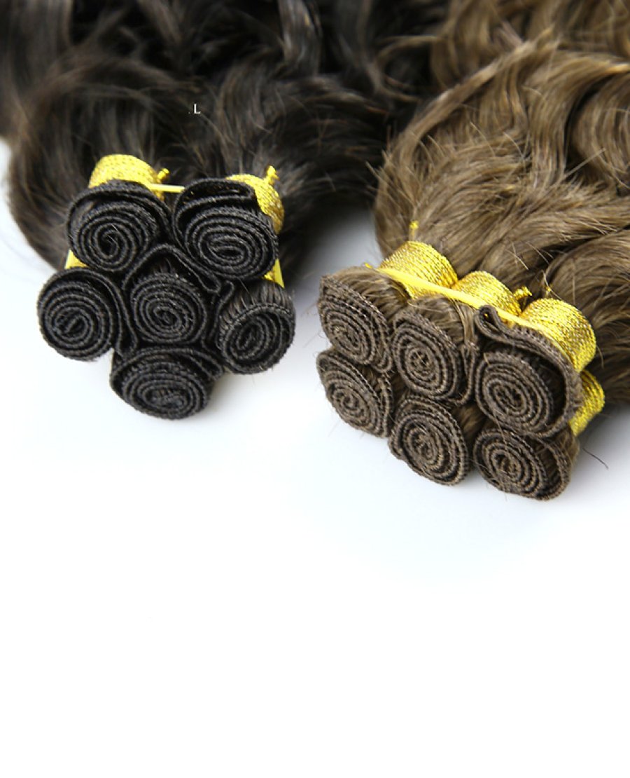 20inch Remy Cuticle Aligned Hand Tied Wefts Double Drawn