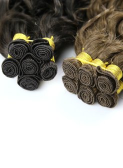 20inch Remy Cuticle Aligned Hand Tied Wefts Double Drawn