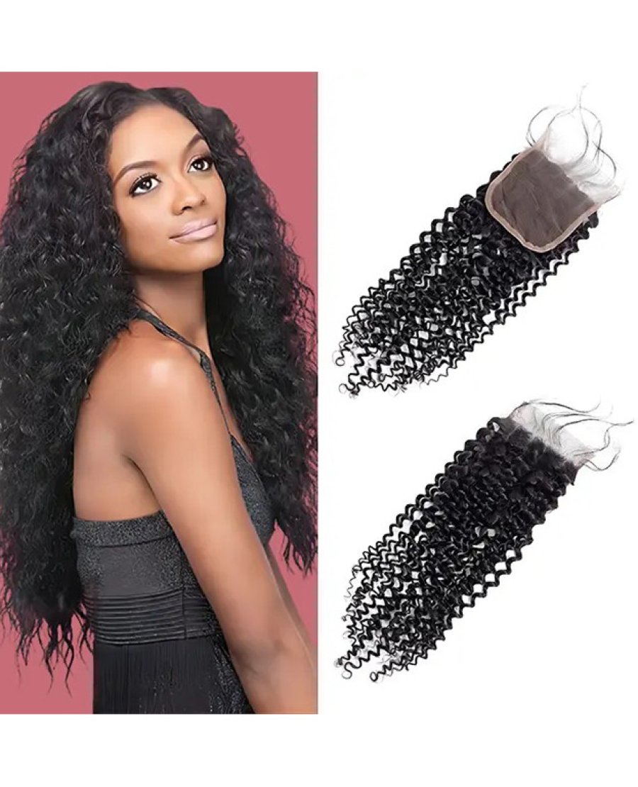 4x4 Water Wave Lace Closure Human Hair