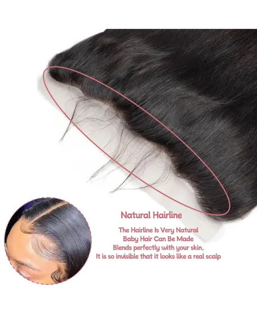 13x4 HD Lace Frontal For Black Women Kinky Curly Straight Human Hair