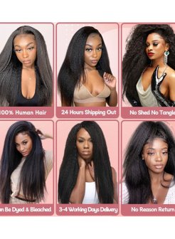 kinky straight virgin 100% human hair bundles