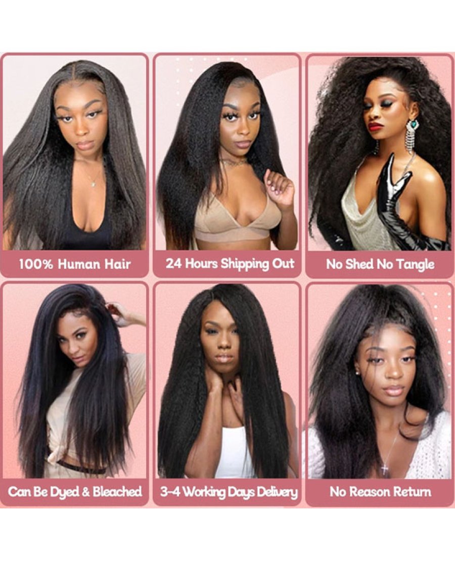 kinky straight virgin 100% human hair bundles