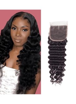 Brazilian Virgin Hair 4x4 HD Lace Closure Transparent Deep Wave