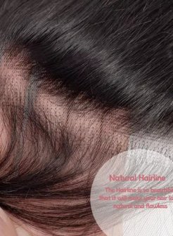 13x6 Lace Frontal Straight Human Hair Natural Black 4 Extra Lace Area