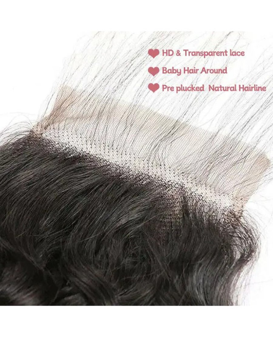 5x5 Lace Human Hair Closure Virgin Hair Water Wave