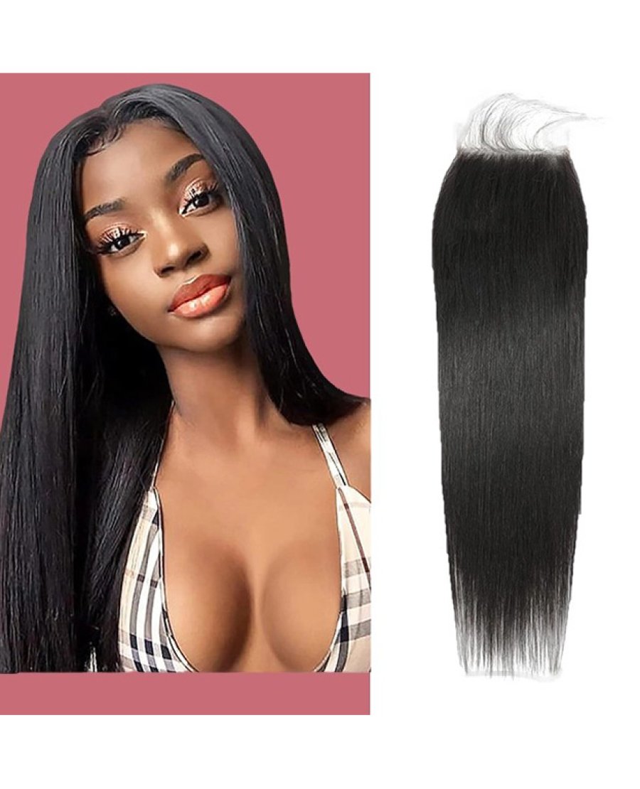 4x4 Lace Closure Brazilian Hair Straight Human Hair