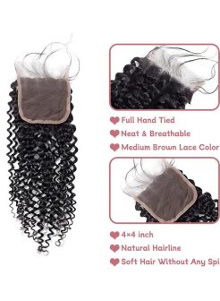 4x4 Water Wave Lace Closure Human Hair