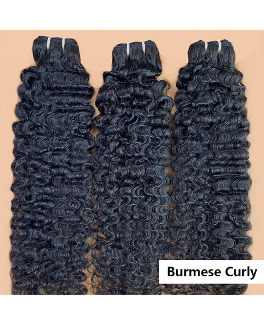 12A double drawn burmese curly virgin 100% human hair bundles